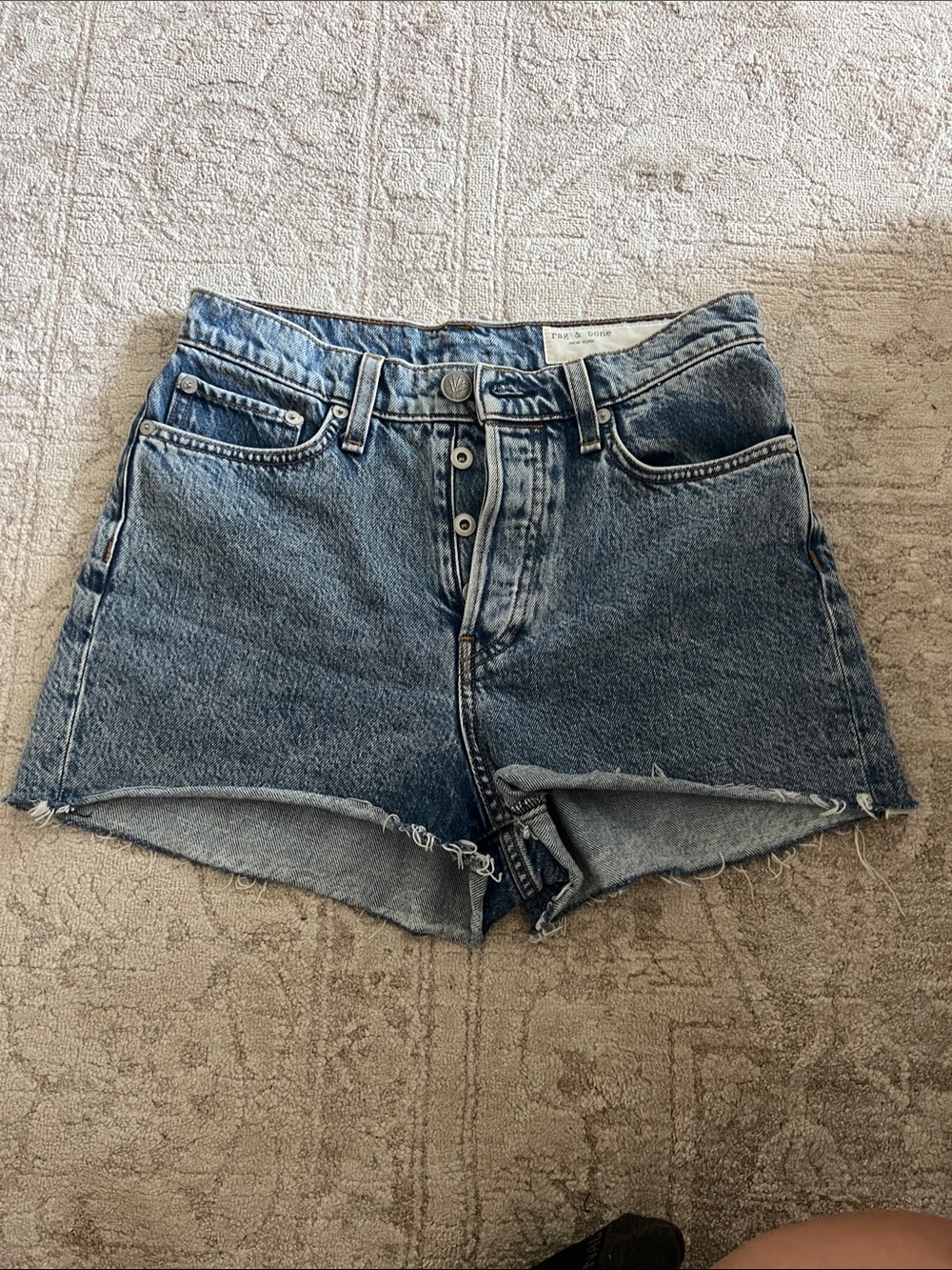rag & bone Vintage Wash High-Waist Denim Shorts